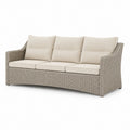 Divano da giardino 3 posti beige in polyrattan con cuscini 200 x 80 x 85 cm