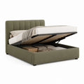 Letto contenitore matrimoniale verde in poliestere rettangolare con rete a doghe 160 x 200 cm