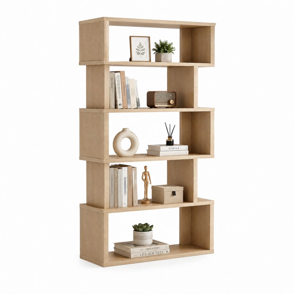 Libreria a giorno rovere chiaro in pannelli di particelle 80 x 30 x 180 cm