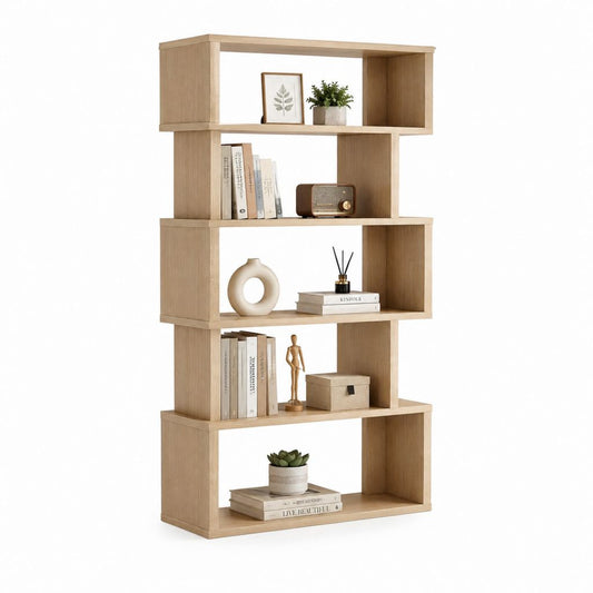 Libreria a giorno rovere chiaro in pannelli di particelle 80 x 30 x 180 cm