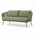 Divano da giardino 2 posti verde in acciaio e corda sintetica 145 x 75 x 78 cm