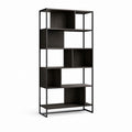 Libreria a giorno nera in MDF e acciaio 80 x 30 x 180 cm